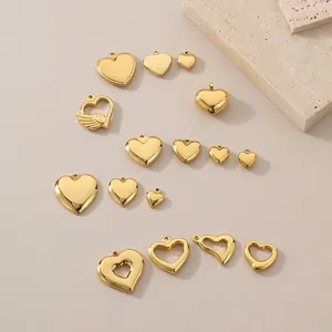 Herz Anhänger Edelstahl DIY Schmuckherstellung Charms Hohl Flügel Stil Zubehör Für Halsketten Und Armbänder