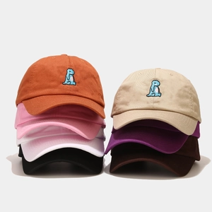 Baseball Cap Cotton Twill Dinosaur Embroidery Cartoon Curved Brim Adjustable Sun Protection Outdoor Casual Hat
