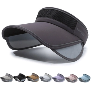 Sun Visor Hat With Retractable Side Shields Empty Top Large Brim Adjustable Breathable Mesh For Outdoor Sports Cycling