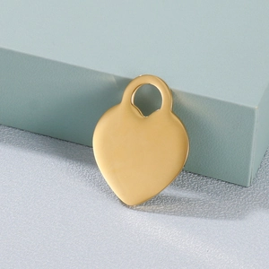 Polished gold plated heart pendant made of durable stainless steel for DIY jewelry making