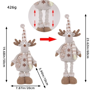 Pupazzo telescopico renna di Natale con altezza regolabile da 50 cm a 60 cm