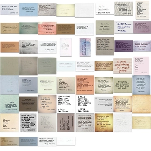 Macro view of 60 vintage inspirational quote stickers for DIY luggage and laptop decoration