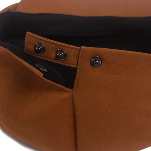 Casquette gavroche marron à motif losange avec boutons-pression réglables