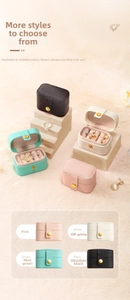 Mini travel jewelry organizer with ring slots and soft lining in multiple colors