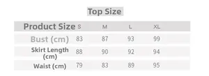 Size chart showing S-XL measurements for cherry print silk slip dress in centimeters