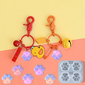 DIY cat claw resin mold set featuring both glossy and matte finish options for crafts