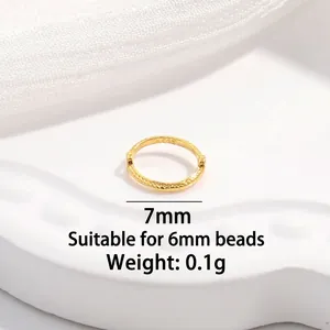 S925 sterling silver 7mm textured bead frame ring for DIY jewelry making