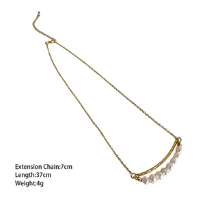 Detailed size info for baroque pearl necklace with 37cm length and 7cm extension chain