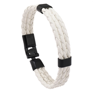Woven Braided Bracelet PU Leather Alloy Magnetic Clasp Multilayer Retro Punk Style Jewelry Men Unisex Accessories