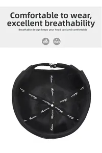 Detail of black dockers cap showing breathable mesh lining and adjustable metal buckle