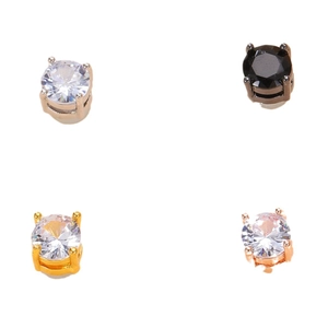 6mm and 8mm cubic zirconia magnetic stud earrings set for men and women in four finishes