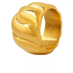 Hip-hop Moderner Stil Minimalistische Einfarbige 304 Edelstahl 18k Vergoldete Ringe
