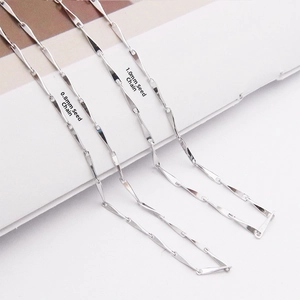 Detail of 0.8mm and 1.0mm S925 sterling silver melon seed chains with polished texture