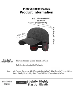 Tabella taglie per cappello invernale con paraorecchie per circonferenza testa tra 55-60 cm