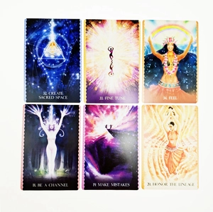 Detailed view of Sea Soul Journey Oracle cards with sacred phrases on quality cardstock