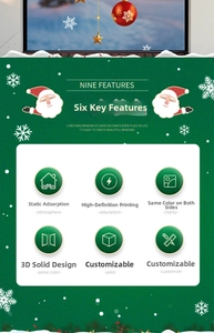 Détail de stickers de Noël électrostatiques pour fenêtres avec impression HD double face