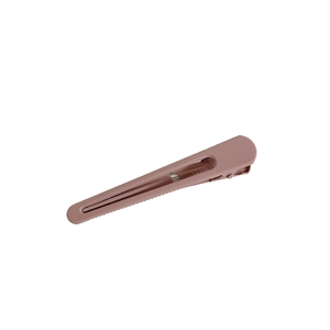 Minimalist matte coffee brown seamless hair clip for women with elegant metal finish
