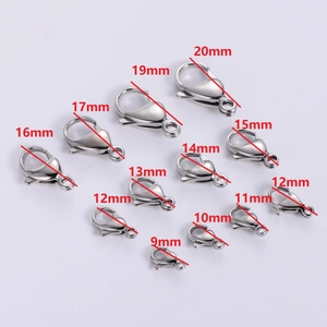 Lobster Clasps Stainless Steel Polished Jewelry Findings For DIY Necklace Bracelet Craft Making High Quality Metal Hook