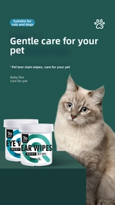 Mild pet eye and ear cleaning wipes for dogs and cats in dual 150-count canisters