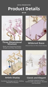 Detail view of acrylic mini hanger earring stand with a stable widened base design