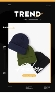 Detailed knit texture of classic navy, olive, and black thermal winter beanies