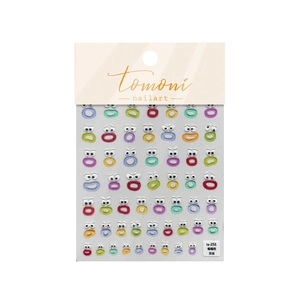 Vibrant 3D cartoon doodle nail art stickers with colorful jelly facial expressions
