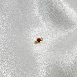 S925 sterling silver gold connector with red crystal for DIY jewelry making