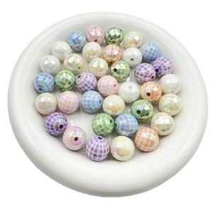 Colorful UV plated acrylic disco beads with faceted design for DIY jewelry making