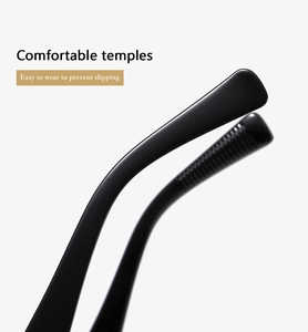 Detail of comfortable black sunglasses temples with anti-slip texture for a secure fit