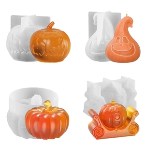 Moule En Silicone Citrouille Halloween 3D Pour Fabrication Bougies DIY Résine Savon Cuisson Outil Artisanat