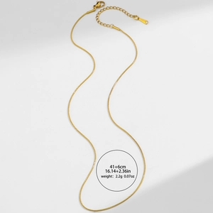 Collana a catena in acciaio inox 18K dorato 41+6cm di lunghezza e peso di 2,2g