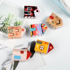 Haarklammer In Hausform Acetat Neuheit Lebkuchenhaus Muster Retro Süßer Kopfschmuck Für Frauen Mädchen