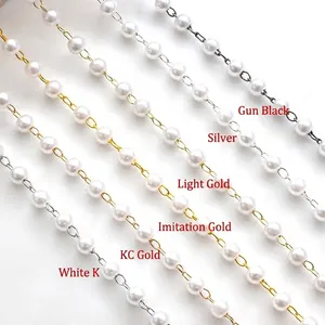 DIY pearl chain accessory for jewelry making available in six various metallic finishes