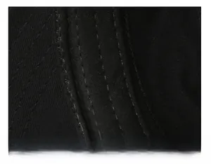 Detail view of thickened cotton sweatband and precise stitching inside the black cap