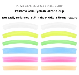 Vue détaillée de 6 paires de coussinets en silicone colorés pour rehaussement de cils