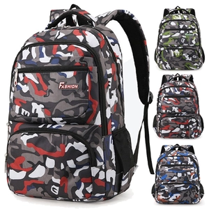 Camouflage Backpack Oxford Cloth Water Resistant Laptop Bag For School Travel Outdoor Multi Pocket Unisex Breathable