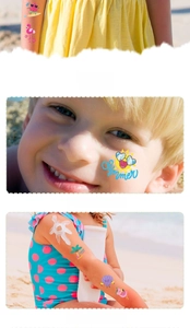 Waterproof glitter temporary tattoos with summer themes like flamingo and watermelon