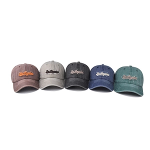 Washed vintage Los Angeles embroidered baseball caps in five assorted retro colors