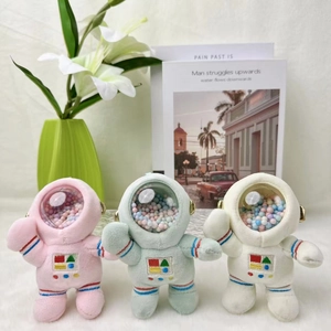 Astronaut Pluche Sleutelhanger Hanger Ruimteman Zacht Speelgoed Met Plastic Helm Gekleurde Kralen Tas Decoratie