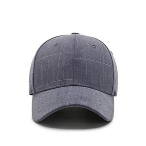 Classic dark grey baseball cap with white micro-check pattern and curved brim