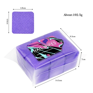 1200pcs purple lint free nail wipes for manicure and eyelash cleaning with grid texture