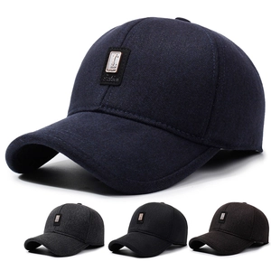 Men Winter Warm Baseball Cap Woolen Windproof Hat With Earflaps Fleece Lined Adjustable Golf Sport Outdoor