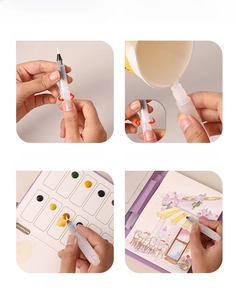 Detail showing how to fill and use the refillable water brush pen for watercolor painting