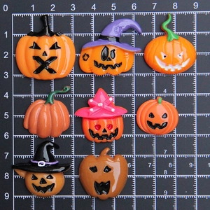 Kit ciondoli zucca di Halloween in resina per artigianato fai-da-te e accessori