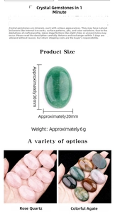 Size chart for 20x30mm oval cabochon natural rose quartz and agate gemstones