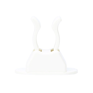 Minimalist white wall-mounted mop and broom holder made of durable plastic