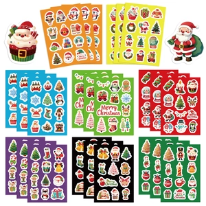 Christmas Stickers Waterproof PVC Cartoon Santa Claus Reindeer Decals For Scrapbooking DIY Phone Case Party Decoration