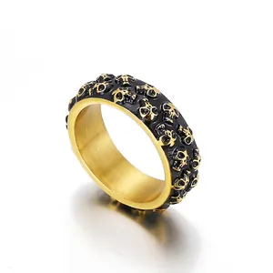 Totenkopf Ring Edelstahl Punk Gothic Hip Hop Relief Retro Biker Band Schmuck Für Herren Cooles Geschenk