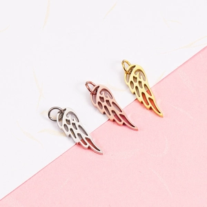 Pendentifs Ailes D'Ange Acier Inoxydable 304 Creux Pour Création Bijoux DIY Collier Bracelet Accessoire Poli Miroir