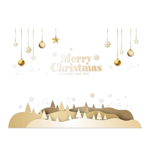 White snowflake Christmas window decals for festive glass door decorations and shop displays
